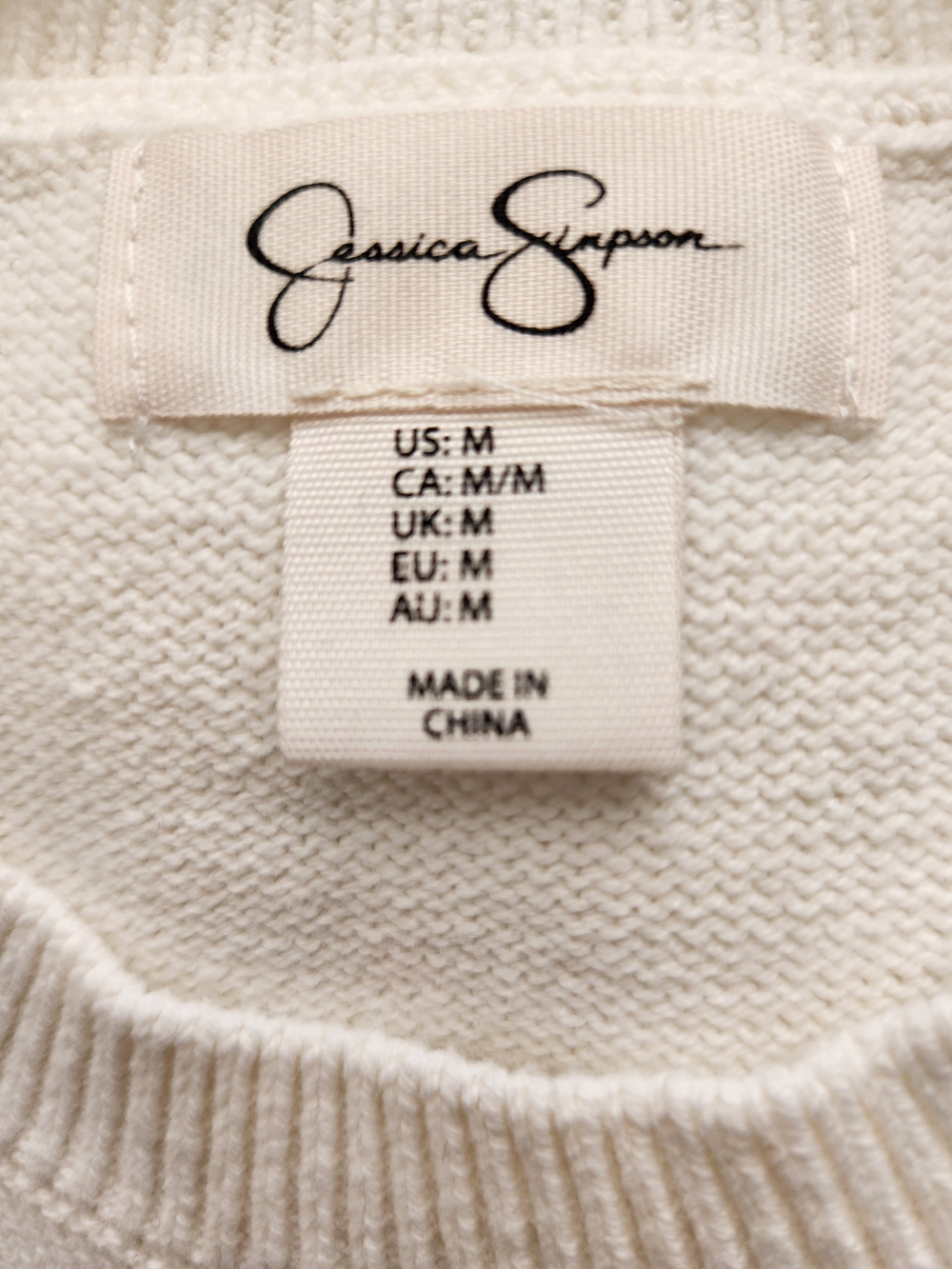 Jessica Simpson White Sleeveless Sweater Vest • Runs Small • Tagged Medium - Picture 6 of 7